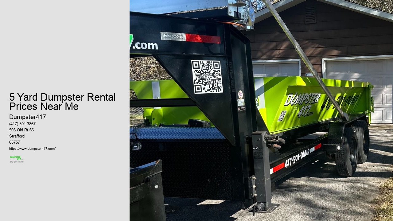 5 Yard Dumpster Rental Prices Near Me